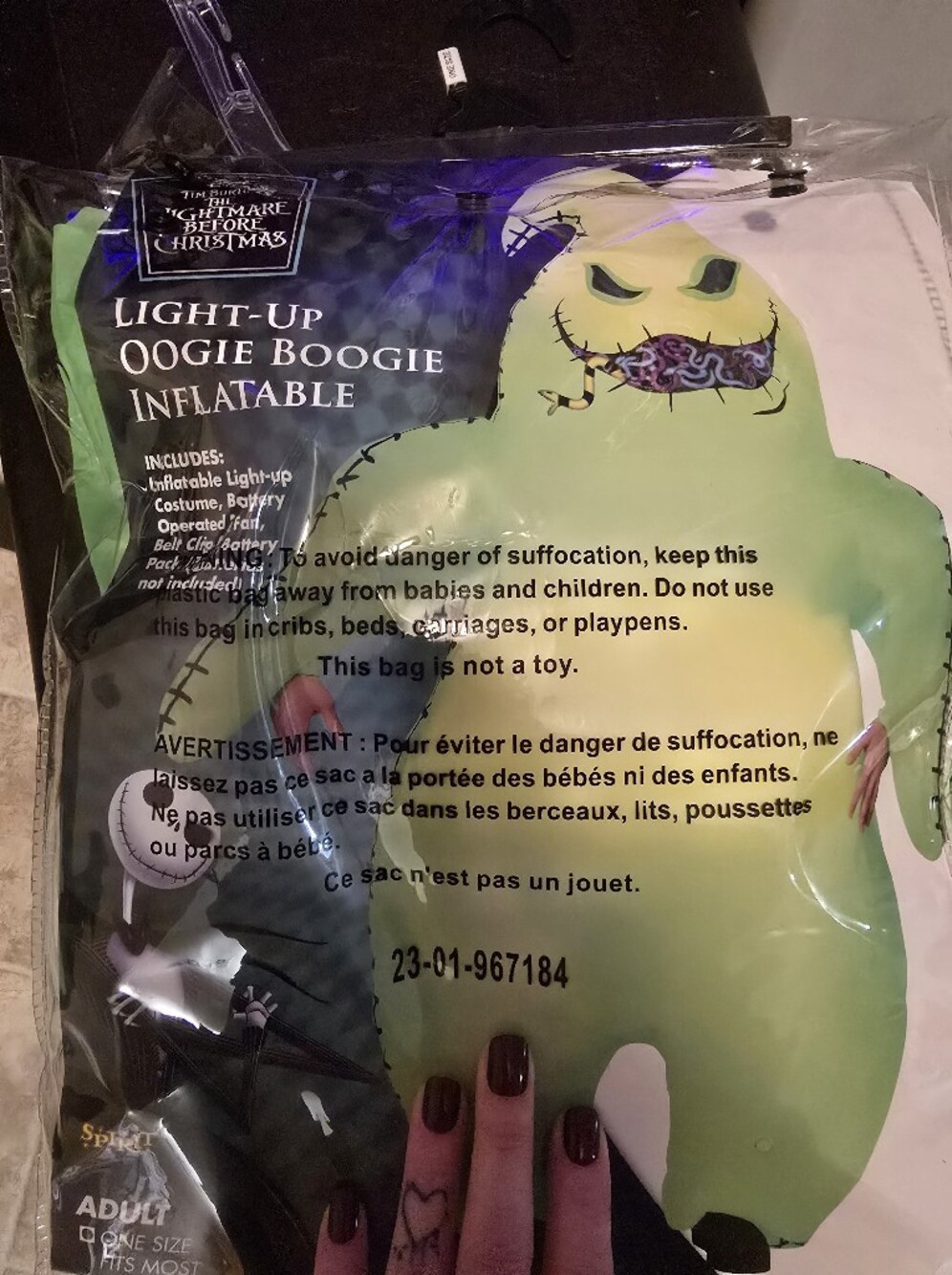 Light-Up Oogie Boogie Inflatable - Green